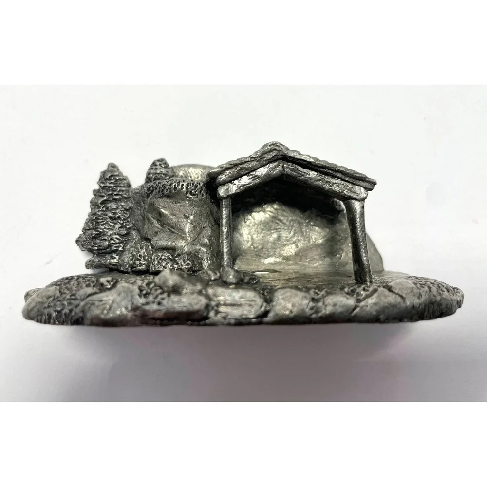 Pewter Nativity Scene Mini 12 Piece Set + Crèche‎ Holiday Tiny Decor Figurines